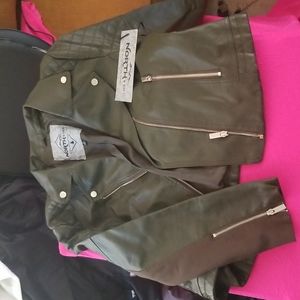 $18 add on - Army green moto jacket